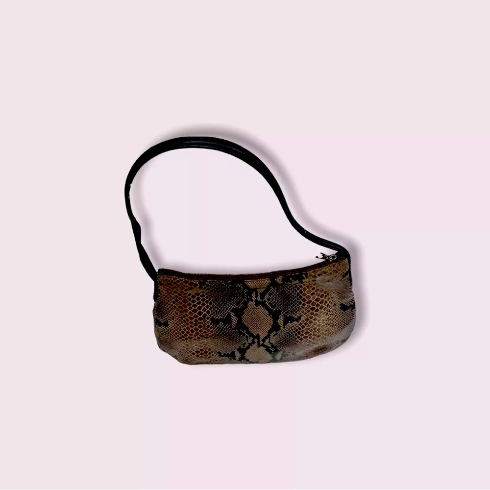 Desmo Leather Python Print Handbag - image 5